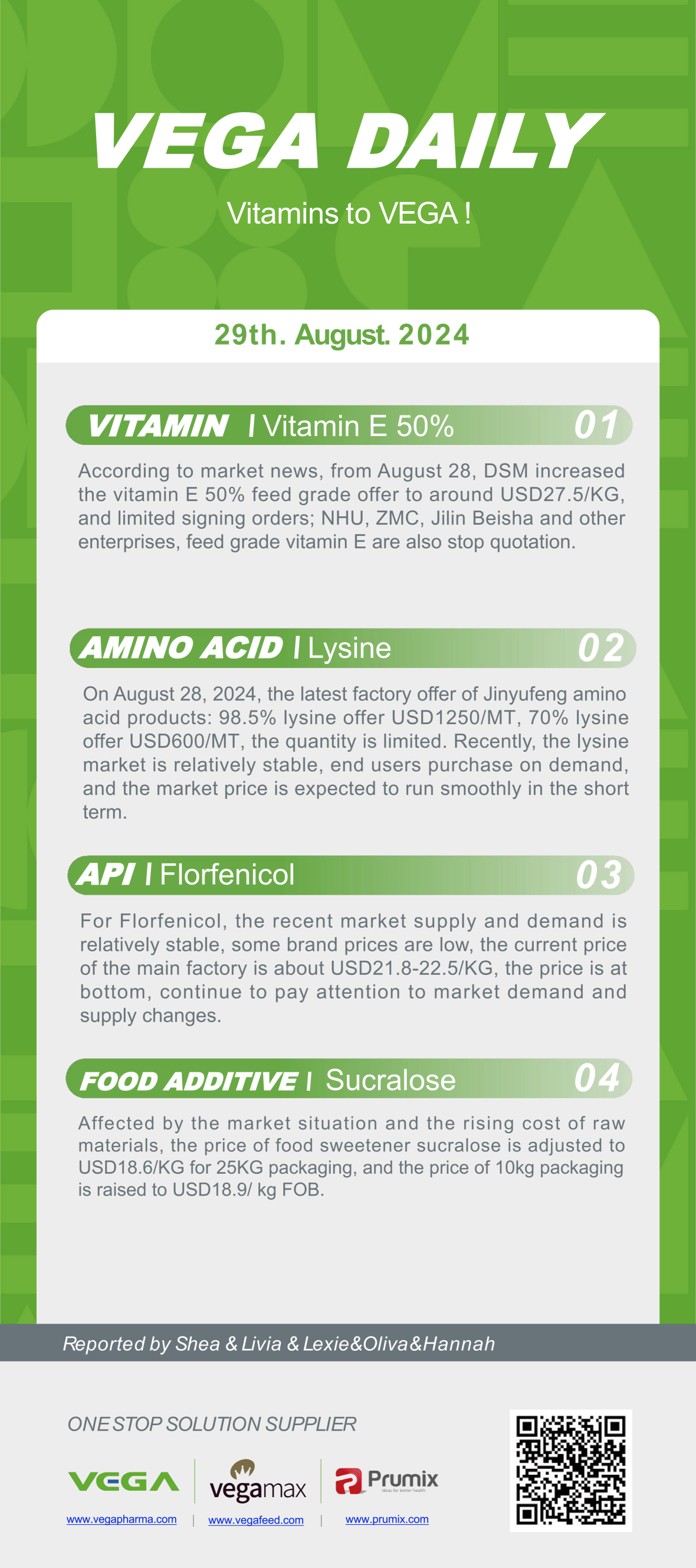 Vega Daily Dated on Aug 29th 2024 Vitamin Amino Acid APl Food Additives.png